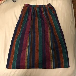 Vintage multicolor midi skirt (w/ pockets)
